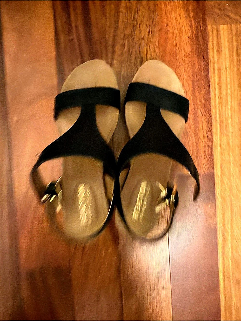 Reaction by Kenneth Cole Black Strappy Wedge Sandals